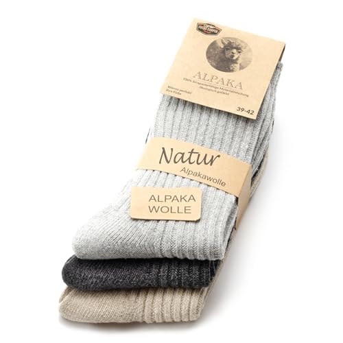 Fuchs Camper NEU 85% Alpaka Wolle 3 Paar Alpaka Socken Wollsocken Herren Damen Wintersocken von Fuchs Camper