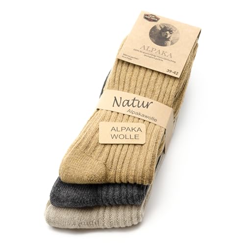 Fuchs Camper NEU 85% Alpaka Wolle 3 Paar Alpaka Socken Wollsocken Herren Damen Wintersocken von Fuchs Camper