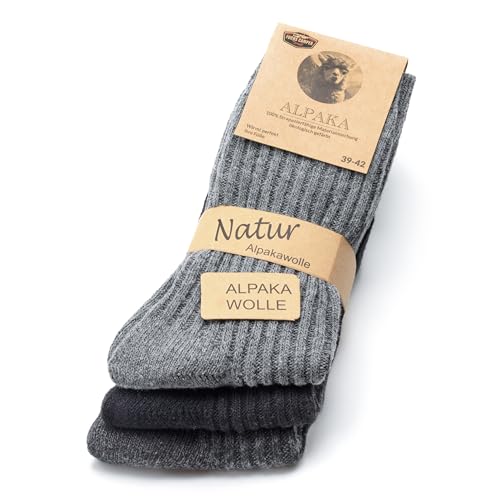 Fuchs Camper NEU 85% Alpaka Wolle 3 Paar Alpaka Socken Wollsocken Herren Damen Wintersocken von Fuchs Camper