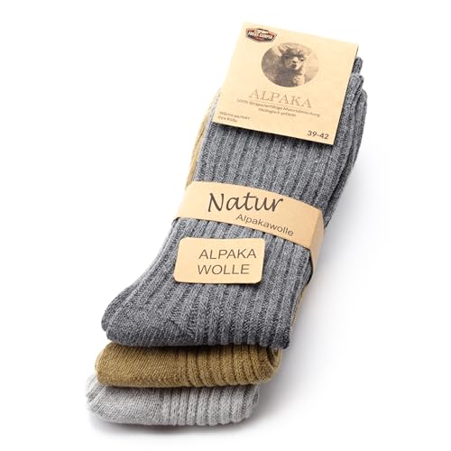 Fuchs Camper NEU 85% Alpaka Wolle 3 Paar Alpaka Socken Wollsocken Herren Damen Wintersocken von Fuchs Camper