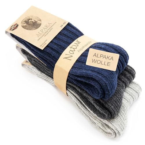Fuchs Camper NEU 85% Alpaka Wolle Dicke 3 Paar Alpaka Socken Wollsocken Herren Damen Wintersocken von Fuchs Camper