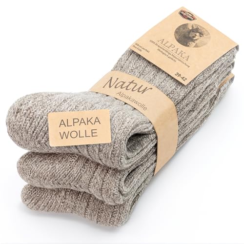 Fuchs Camper NEU 85% Alpaka Wolle Dicke 3 Paar Alpaka Socken Wollsocken Herren Damen Wintersocken von Fuchs Camper