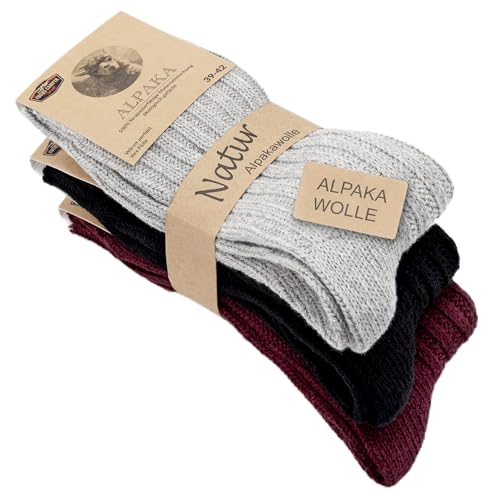 Fuchs Camper NEU 85% Alpaka Wolle Dicke 3 Paar Alpaka Socken Wollsocken Herren Damen Wintersocken von Fuchs Camper
