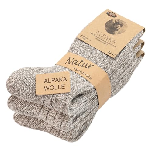 Fuchs Camper NEU 85% Alpaka Wolle Dicke 3 Paar Alpaka Socken Wollsocken Herren Damen Wintersocken von Fuchs Camper