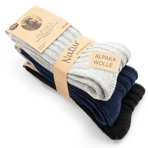 Fuchs Camper NEU 85% Alpaka Wolle Dicke 3 Paar Alpaka Socken Wollsocken Herren Damen Wintersocken von Fuchs Camper