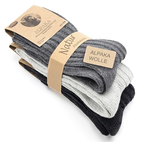 Fuchs Camper NEU 85% Alpaka Wolle Dicke 3 Paar Alpaka Socken Wollsocken Herren Damen Wintersocken von Fuchs Camper