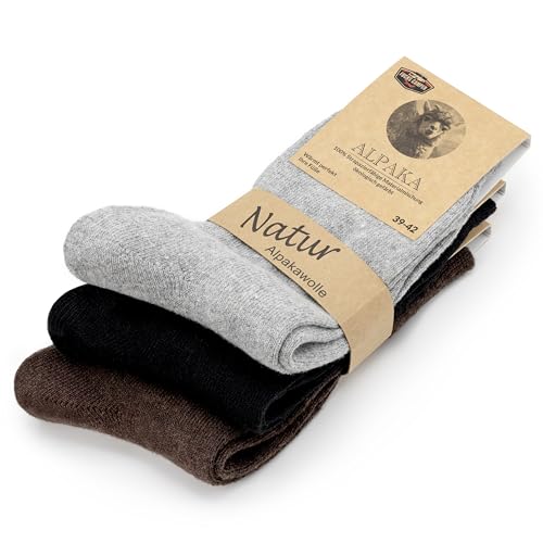 Fuchs Camper Dünne Alpaka Socken (3 Paar) aus 85% Wolle | Leicht, Atmungsaktiv & Bequem für Alltag & Freizeit von Fuchs Camper