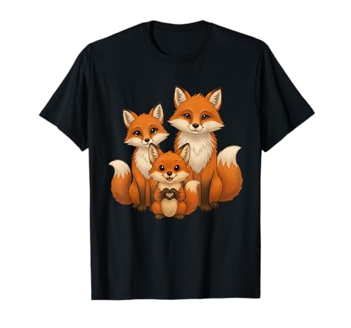 Fuchs mit Herz und Familie | Süßer Fuchs mit Mama & Papa T-Shirt von Fuchs Designer Designs