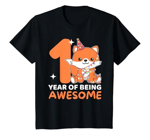 Kinder Fuchs zum 1. Geburtstag für Kinder ein Jahr alt Fuchs T-Shirt Kinder Fuchs zum 1. Geburtstag für Kinder ein Jahr alt Fuchs T-Shirt von Fuchs Geburtstags Geschenk süße Tiere
