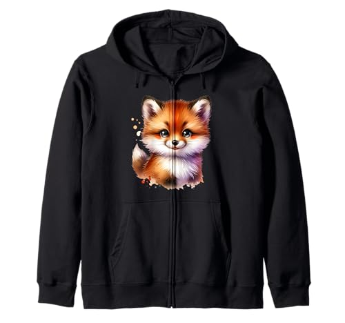 Kawaii Fuchs Tiermotiv für Kinder süßes Cartoon Design Kapuzenjacke von Fuchs Kinder Tiere Cartoon Kawaii