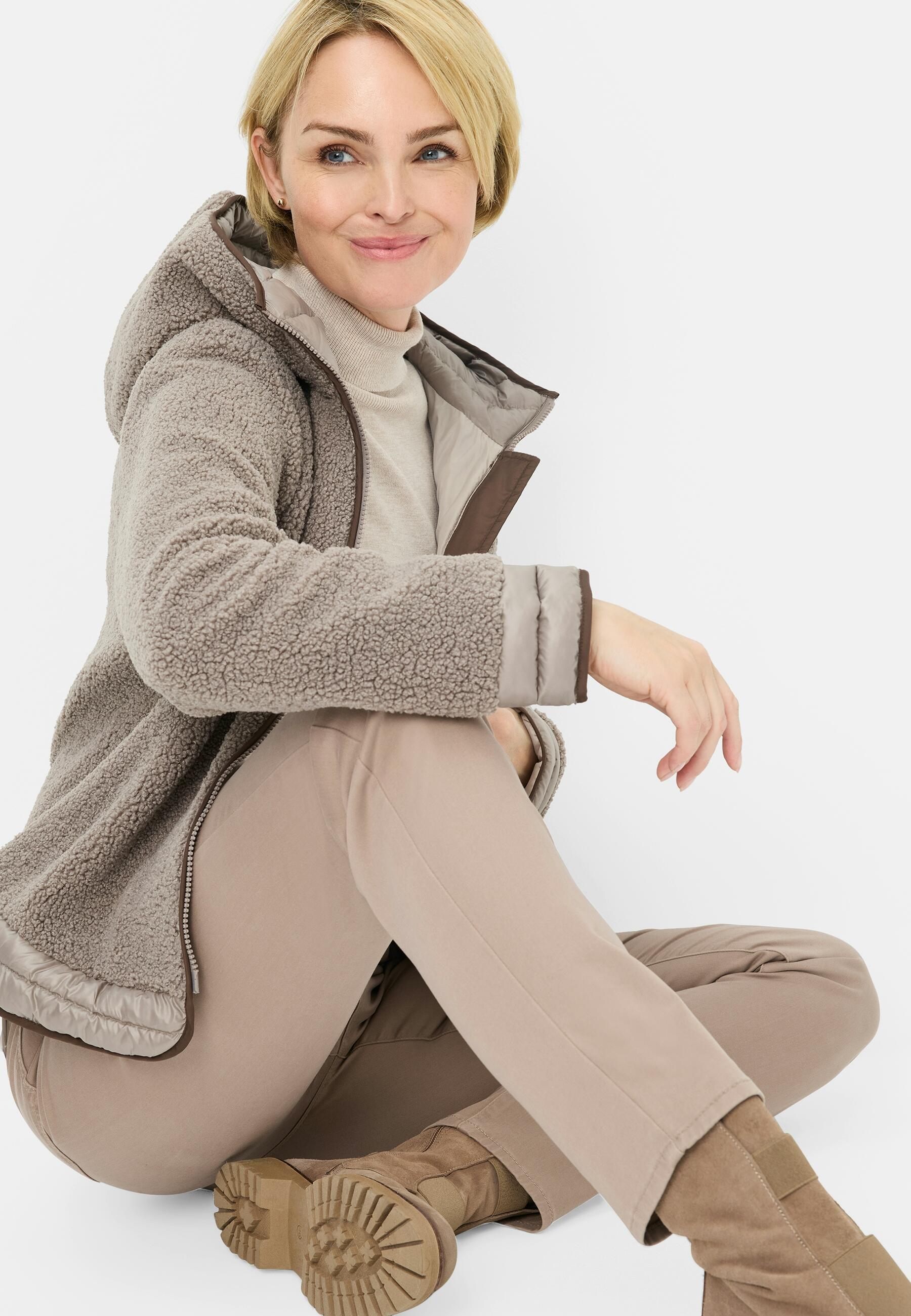 Fuchs Schmitt - Fake Fur Jacke stein - Gr. - 44 von Fuchs Schmitt