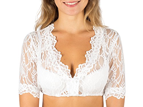 Fuchs Dirndlbluse Spitze (M, Ecru) von Fuchs Trachtenmoden