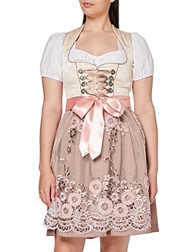 Fuchs Trachtenmoden Damen Kleid, Mehrfarbig (Champagner/Rose), 34 von Fuchs Trachtenmoden