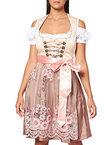 Fuchs Trachtenmoden Damen Kleid, Mehrfarbig (Champagner/Rose), 46 von Fuchs Trachtenmoden