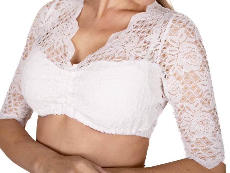 FUCHS Dirndlbluse Dirndlbluse Marlene natur-weiß (1-tlg) aus zarter Spitze von FUCHS