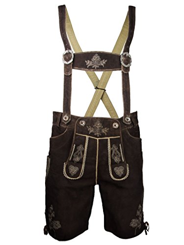 Fuchs Trachtenmoden Lederhose kurz Herren braun Wildbock (56, Hasel) von Fuchs Trachtenmoden