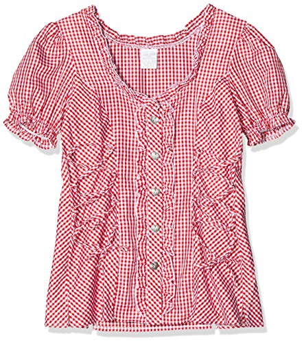 Tolle Damen Trachten Bluse mit Träger in 7 Farben Gr. XS-XXL Deutscher Hersteller (XS, weinrot) von Fuchs Trachtenmoden