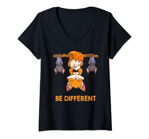 Damen Fuchs Be Different T-Shirt mit V-Ausschnitt Damen Fuchs Be Different T-Shirt mit V-Ausschnitt von Fuchs Wolf Hirsch Tierdesigns und Jäger Geschenke