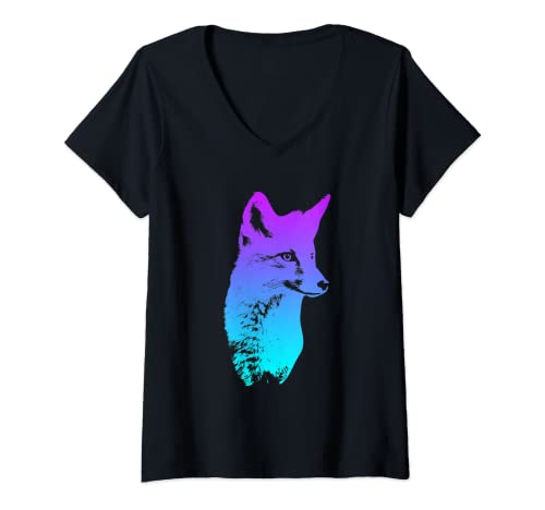 Damen Fuchskopf Fuchs Fuchsjagd Jäger T-Shirt mit V-Ausschnitt Damen Fuchskopf Fuchs Fuchsjagd Jäger T-Shirt mit V-Ausschnitt von Fuchs Wolf Hirsch Tierdesigns und Jäger Geschenke