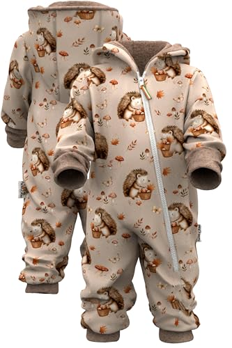 Fuchs & Kiwi Softshelloverall Baby mit Kapuze – Regenoverall mit Fleece gefüttert – Öko-Tex, Hautfreundlich – Handmade in Berlin – Softshellanzug Kinder – Frühling (Stacheldieb, 80-86) von Fuchs & Kiwi