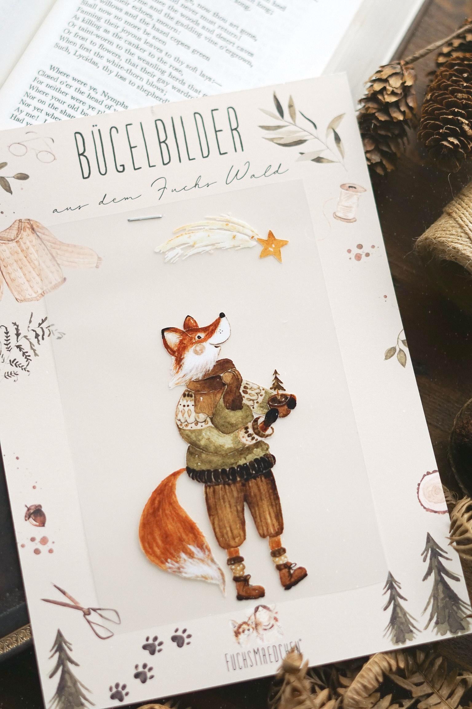 Bügel Bilder Bogen Fuchs Im Sternenzauber Aufbügler Für Kinderkleidung Upcycling Diy Sticker Waldtier Motiv Weihnachten von FuchsMaedchenStore