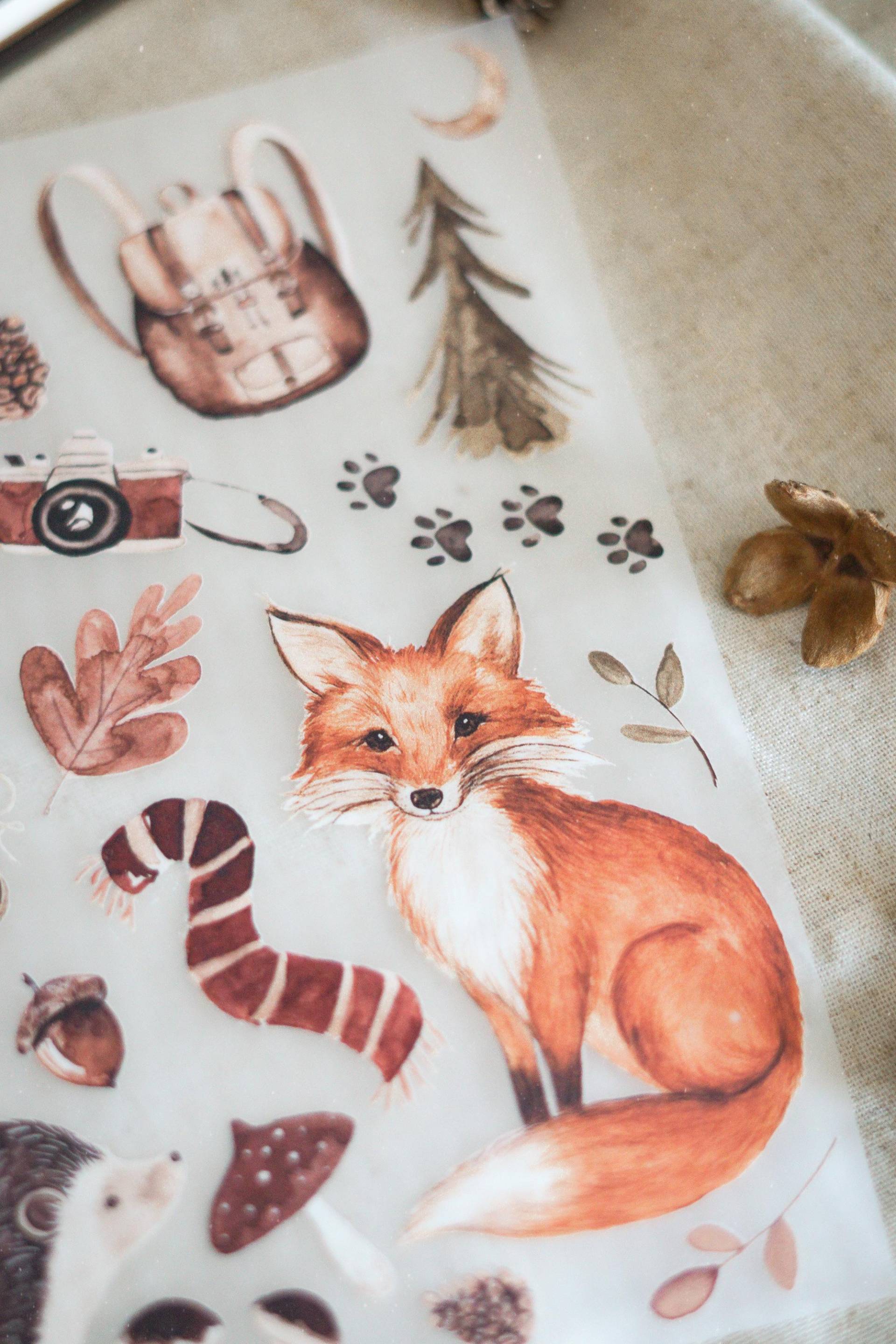 Bügelbilderbogen Fuchs Waldspaziergang Wandern Natur Zauber Herbst Motive Zum Aufbügeln Diy von FuchsMaedchenStore