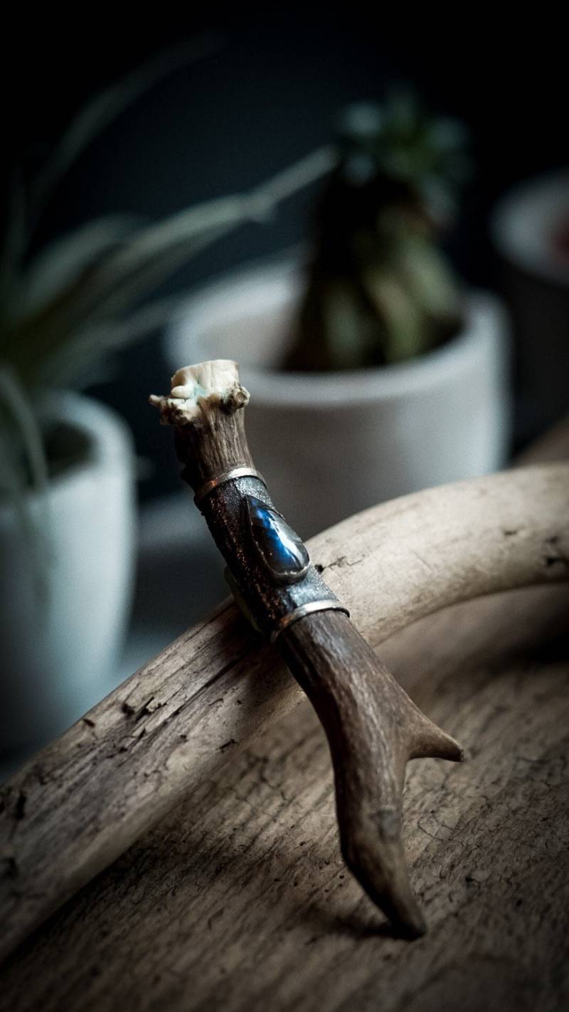 Geweih Anhänger Mit Blauem Feuer Labradorite - Elektroformiert Geweih Anhänger Mit Blauem Feuer Labradorite - Elektroformiert von FuchsfeuerOfficial