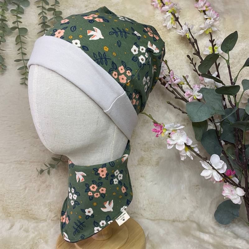 Sofortkauf - Beanie Täubchen 2Lagig Mütze Frühling Herbst Übergangsmütze Halstuch von Fuchsgenaeht