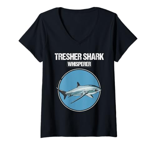 Damen Fuchshaie Fuchshai T-Shirt mit V-Ausschnitt Damen Fuchshaie Fuchshai T-Shirt mit V-Ausschnitt von Fuchshaie Fuchshai Tier Shop