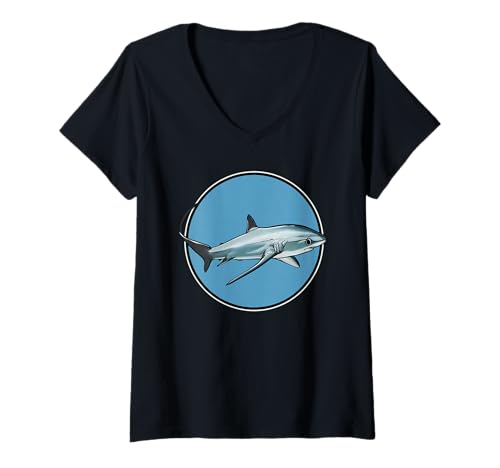 Damen Fuchshaie Fuchshai T-Shirt mit V-Ausschnitt Damen Fuchshaie Fuchshai T-Shirt mit V-Ausschnitt von Fuchshaie Fuchshai Tier Shop