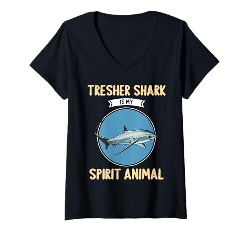 Damen Fuchshaie Fuchshai T-Shirt mit V-Ausschnitt Damen Fuchshaie Fuchshai T-Shirt mit V-Ausschnitt von Fuchshaie Fuchshai Tier Shop