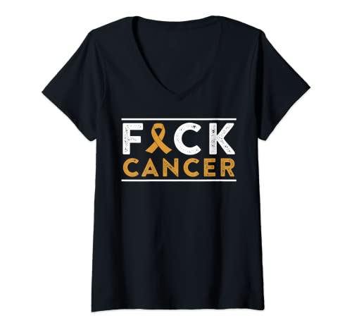 Damen Fuck Cancer TShirt - fu cancer t shirt cancer awareness T-Shirt mit V-Ausschnitt Damen Fuck Cancer TShirt - fu cancer t shirt cancer awareness T-Shirt mit V-Ausschnitt von Fuck Cancer Awareness Fight Cancer Ribbon.