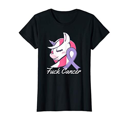 Damen Krebspatienten Fuck Cancer Purple Einhorn Awareness T-Shirt Damen Krebspatienten Fuck Cancer Purple Einhorn Awareness T-Shirt von Fuck Cancer Purple Awareness Einhorn Geschenke