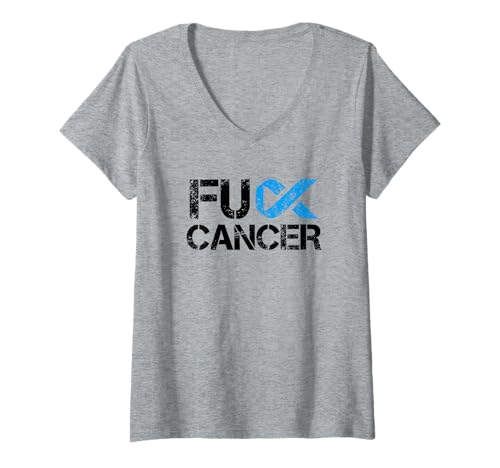 Damen Fuck Cancer, Prostatakrebs Support Shirt T-Shirt mit V-Ausschnitt Damen Fuck Cancer, Prostatakrebs Support Shirt T-Shirt mit V-Ausschnitt von Fuck Cancer Shirt Co.