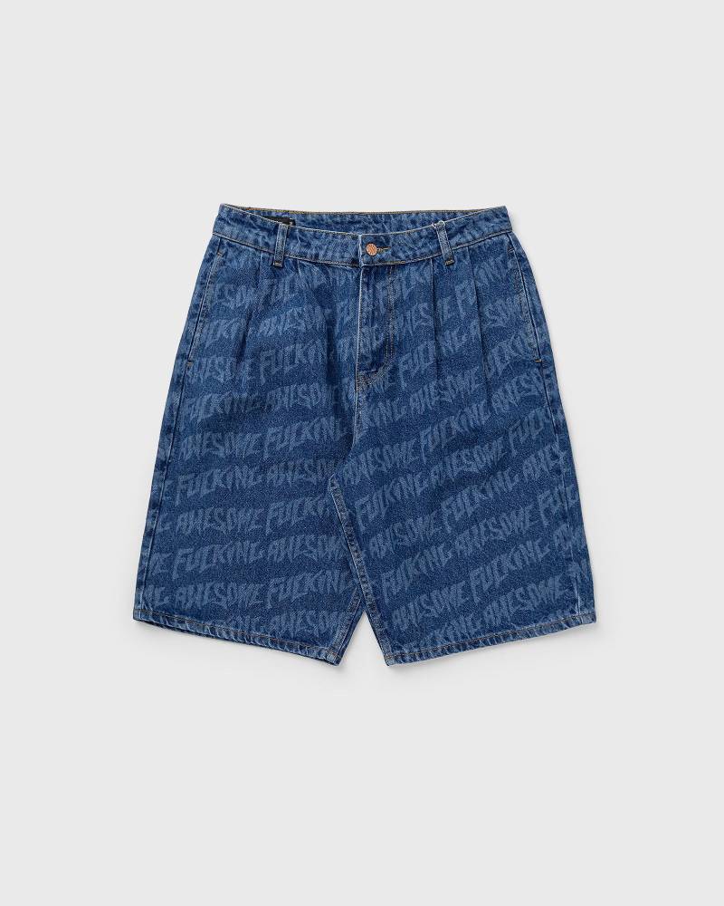 Fucking Awesome Baggy Pleated Denim Laser Stamp Shorts men Casual Shorts blue in Größe:M Fucking Awesome Baggy Pleated Denim Laser Stamp Shorts men Casual Shorts blue in Größe:M von Fucking Awesome