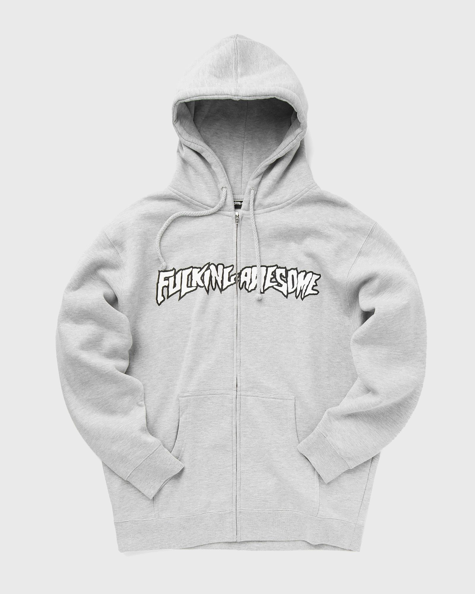 Fucking Awesome Stamp Logo Zip Hoodie men Zippers grey in Größe:L von Fucking Awesome