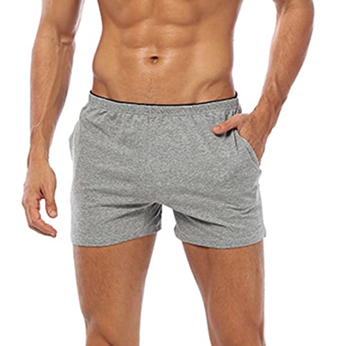 Fucouture Herren Unterhosen Mit Bein Hosen Herren Solide Pyjamas Lässige Shorts Boxershorts mit Taschen Bequeme Herrenunterwäsche Bestellung von Fucouture