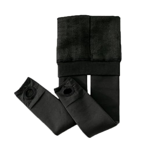 Fudaolee Thermo Strumpfhose Mädchen Gefütterte Leggings mit Fleece Kinder Dehnbar Weiche Blickdicht Strumpfhosen Warme Winterhose C-Schwarz, XL von Fudaolee