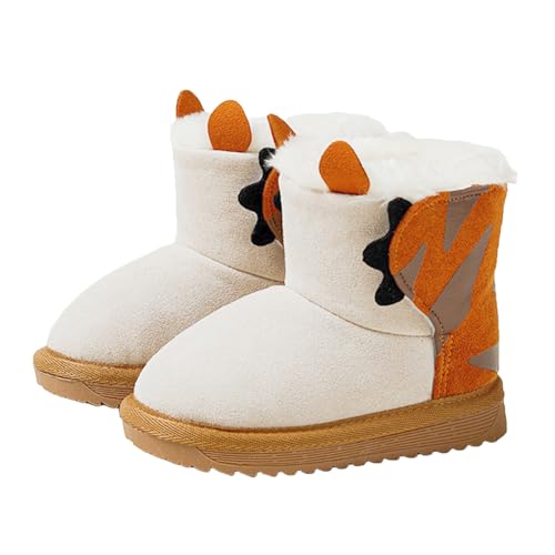 Fudaolee Winterstiefel für Kinder Plüsch Schneestiefel Kleinkind Wärme Gefüttert Schlupfstiefel Mädchen Winterschuhe Jungen Rutschfest Stiefeletten Winter Kleinkindschuhe Braun 25/26 EU = Etikett 160 von Fudaolee