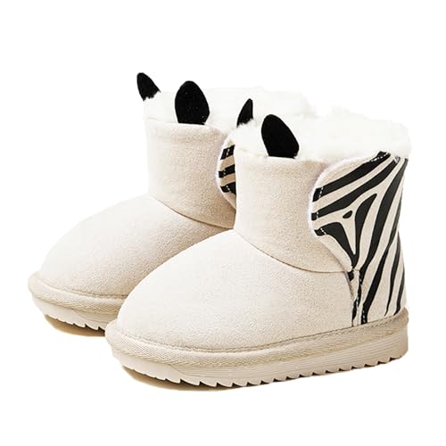 Fudaolee Winterstiefel Kinder Winterschuhe Mädchen Gefüttert Warme Schneestiefel Jungen Winterboots Rutschfest Schlupfstiefel Plüsch Stiefeletten Winter Grau 31/32 EU = Etikett 190 von Fudaolee