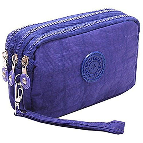 Fueerton Damen Lange Geldbörse Clutch Portemonnaie Kartenhalter Geldbeutel (Blau) von Fueerton