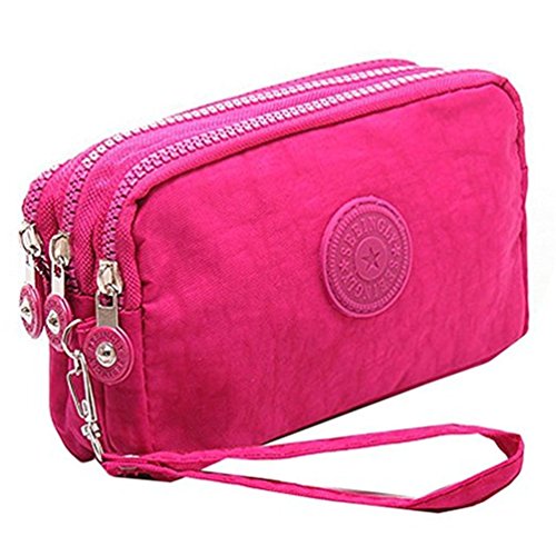 Fueerton Damen Lange Geldbörse Clutch Portemonnaie Kartenhalter Geldbeutel (Rose) von Fueerton