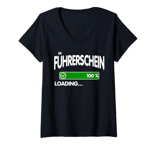 Damen Führerschein bestanden Geschenk T-Shirt mit V-Ausschnitt von Führerschein Designs