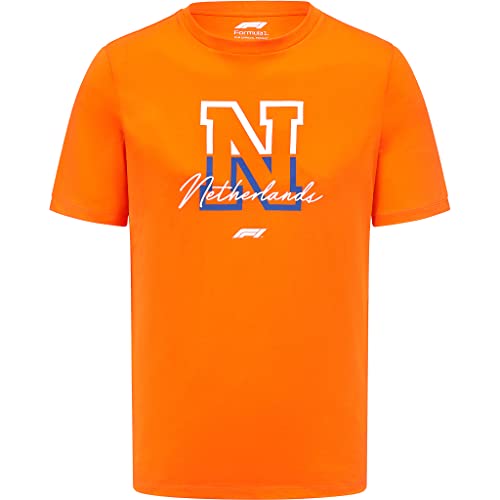 Formel 1 Tech Limited Edition Zandvoort Niederlande GP T-Shirt, Orange/Abendrot im Zickzackmuster (Sunset Chevron), XX-Large von Fuel For Fans