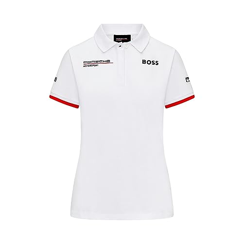 Fuel For Fans Porsche Motorsport Damen Team Poloshirt – Weiß – Größe:L von Fuel For Fans