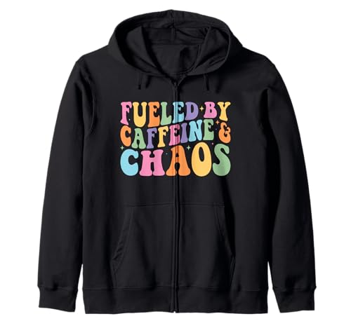 Fueled by Coffein and Chaos Funny Retro Coffee Lovers Woman Kapuzenjacke Fueled by Coffein and Chaos Funny Retro Coffee Lovers Woman Kapuzenjacke von Fueled By Caffeine And Chaos Co Tee