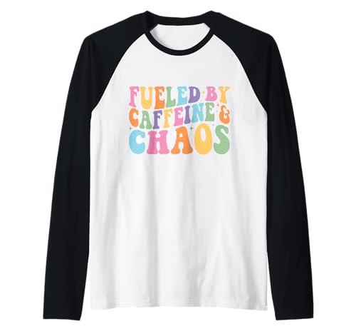 Fueled by Coffein and Chaos Funny Retro Coffee Lovers Woman Raglan Fueled by Coffein and Chaos Funny Retro Coffee Lovers Woman Raglan von Fueled By Caffeine And Chaos Co Tee