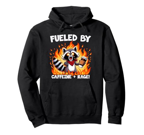 Fueled by Caffeine Rage Lustiger Waschbär Männer Frauen Pullover Hoodie Fueled by Caffeine Rage Lustiger Waschbär Männer Frauen Pullover Hoodie von Fueled By Caffeine Rage Tees.