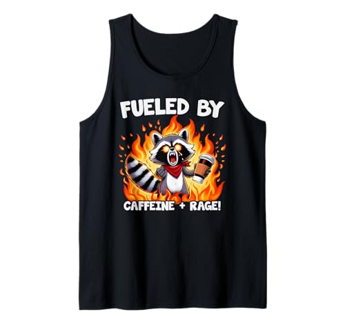 Fueled by Caffeine Rage Lustiger Waschbär Männer Frauen Tank Top Fueled by Caffeine Rage Lustiger Waschbär Männer Frauen Tank Top von Fueled By Caffeine Rage Tees.