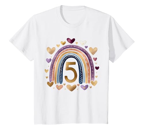 Kinder Geburtstag 5 Regenbogen bunt Fünfter Geburtstag Mädchen 5 T-Shirt Kinder Geburtstag 5 Regenbogen bunt Fünfter Geburtstag Mädchen 5 T-Shirt von Fünf Jahre alt Mädchen 5 Geburtstag Regenbogen